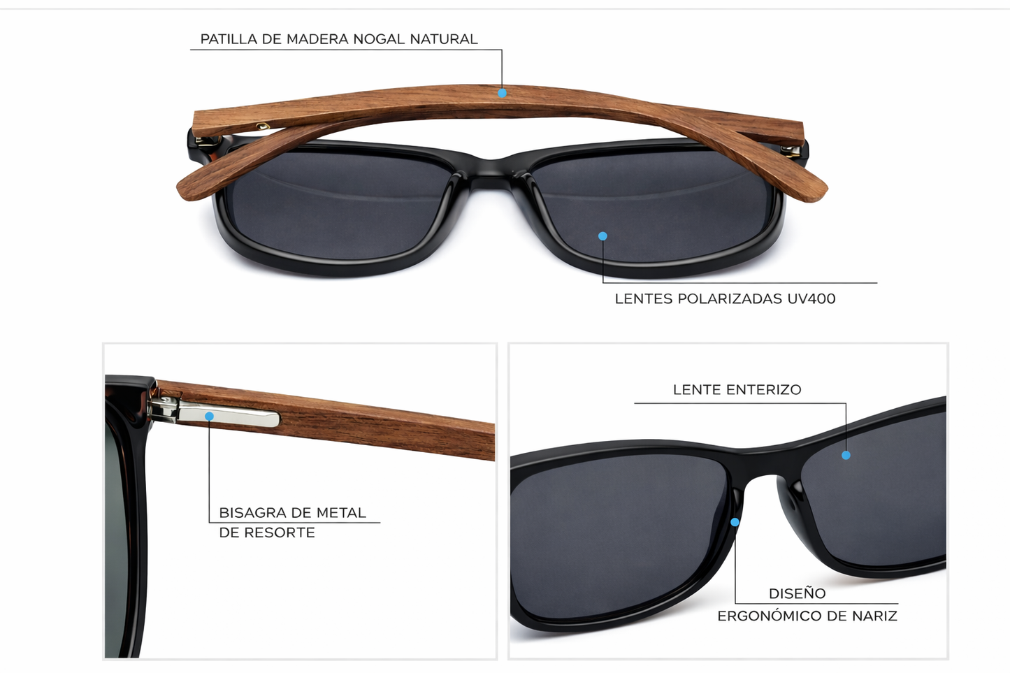 Lente de Sol Unisex Pata de Pato Bowie Horizon