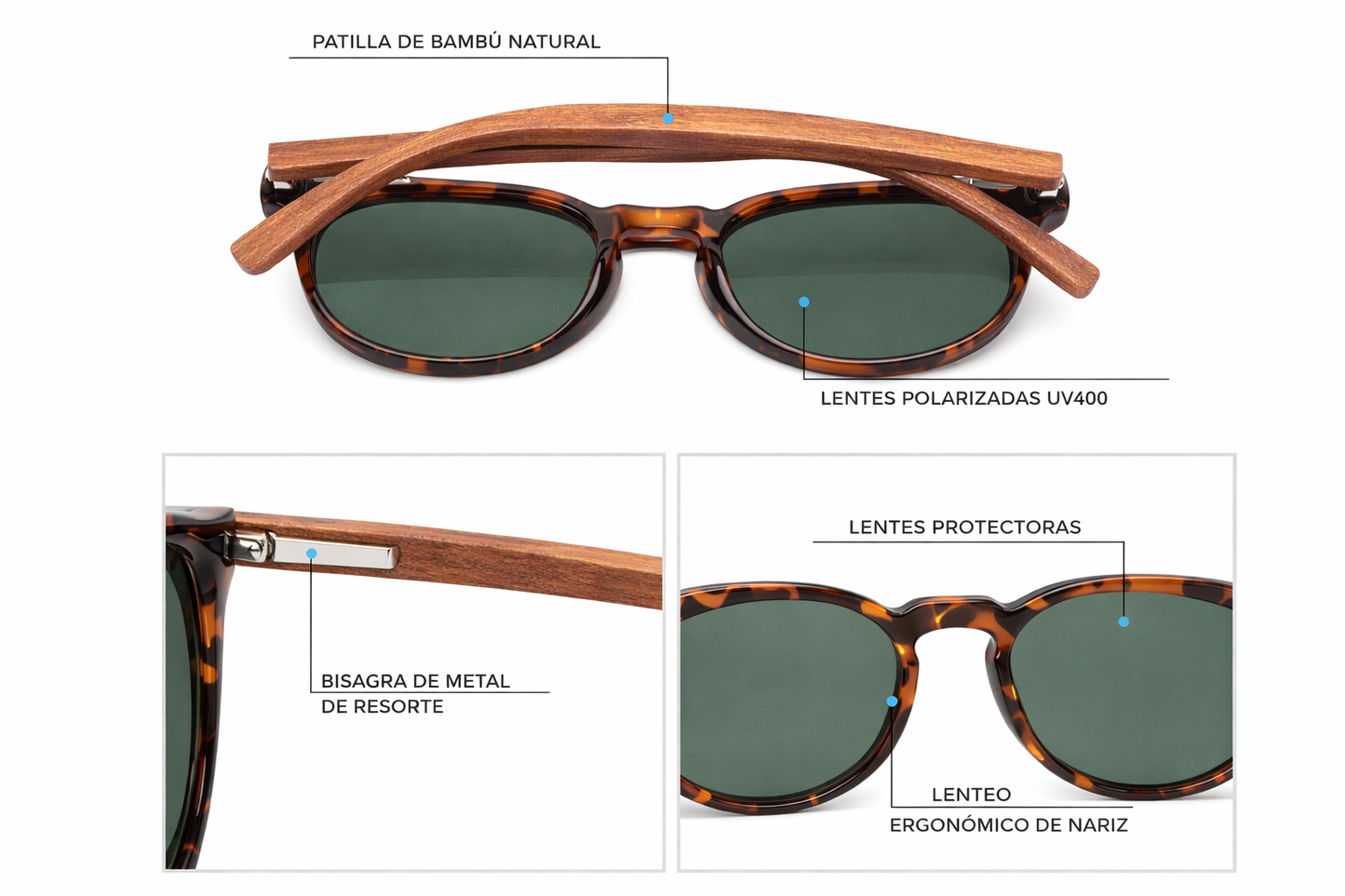 Lente de sol Unisex Pata de Pato Joplin Waves